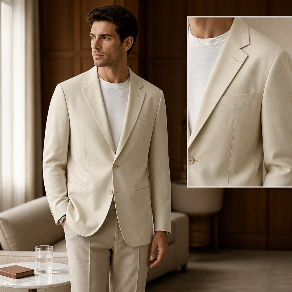 Haspel Silk Blazer Two-Button Dressy Classy Elegant Elevated Sport Coat. 42 L